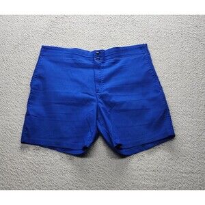 BIKE Men's Royal Blue Swim Trunks Board Shorts Button Fly Pockets Size XL USA
